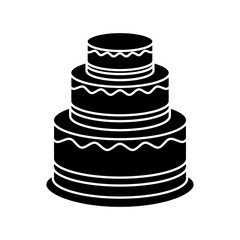 birthday cake icon over white background. vector illustration