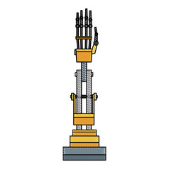 cyber arm hand mechanical industry equipment vector illustration