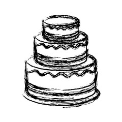sweet cake icon over white background. vector illustration