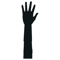 hand showing the five fingers isolated on a white background, vector illustration