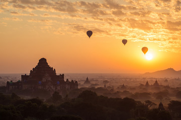 Dhammayangyi temple the largest pagoda in Bagan the first empire of Myanmar during the sunrise.