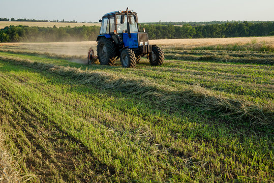 Tractor working on the farm field