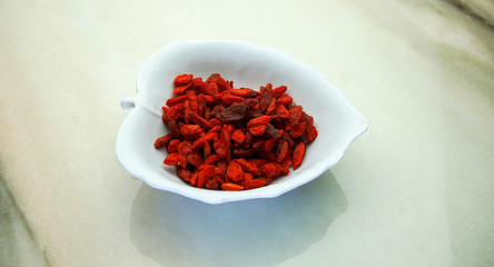 Goji berries on the table