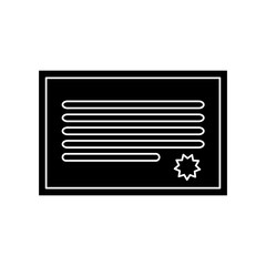 certificate document icon over white background. vector illustration