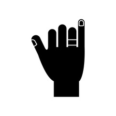 human hand icon over white background. vector illustration