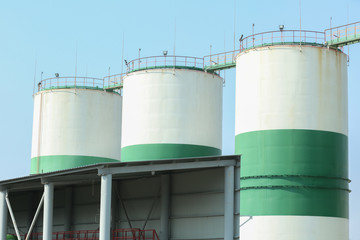 Modern grain elevators in seaport