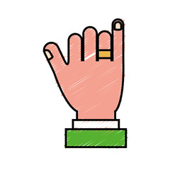 human hand icon over white background. colorful design. vector illustration