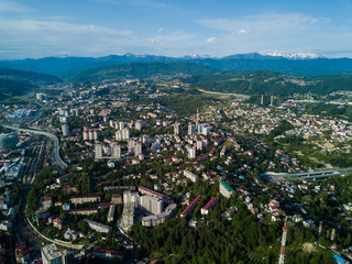 Aerial view of city center