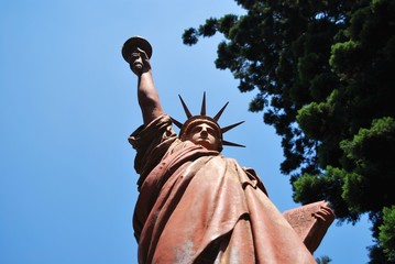 copy of statue of liberty in plaza Barrancas de Belgrano public park