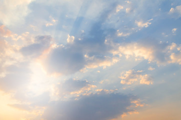 Beautiful sunset with clouds