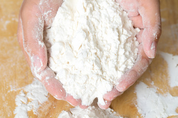 Sifted flour for cooking or baking,food ingredient