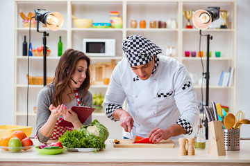 Food cooking tv show in the studio