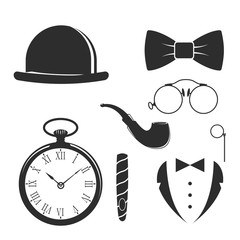 Vintage style design hipster gentleman vector illustration black silhouette design mustache element.