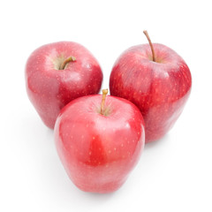 Red apple on white background