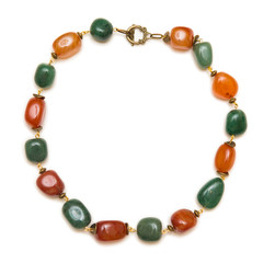 Jewellery necklace isolated on the white background