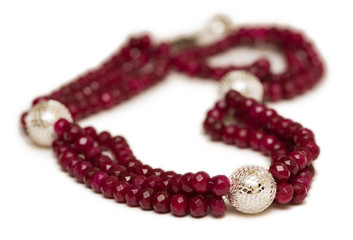 Jewellery necklace isolated on the white background