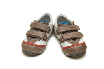 Baby shoes isolated on the white background
