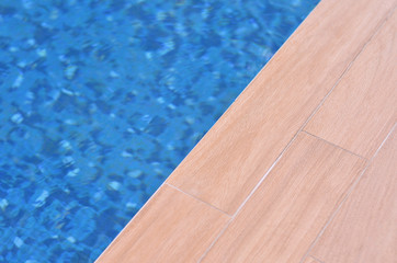 swimming pool with moving blue water