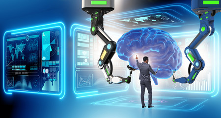 Artificial intelligence concept with businessman