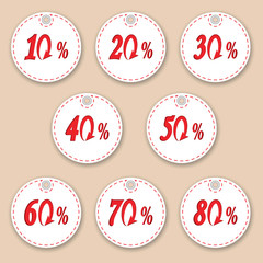 Set of sale tags with text. Vector labels for design banners and flyers.