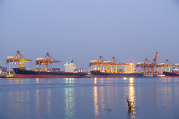 Cargo ship while docking