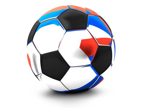 russian soccer football ball 3d rendering