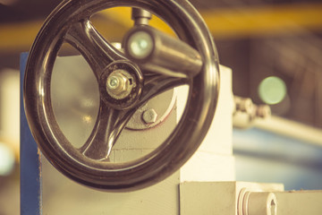 Metallic Wheel On Machine.