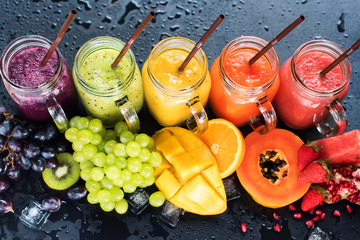 Fresh Color Juices Smoothie Tropical Fruits multi
