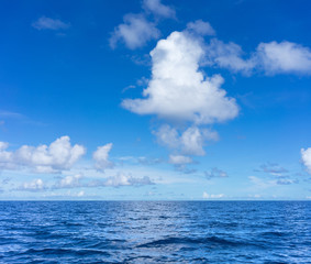 Naklejka na ściany i meble seascape with clouds and blue sky