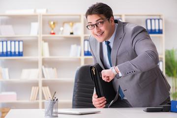 Businessman rushing in the office