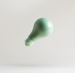 Light green light bulbs floating