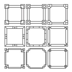 Asian frame ornament, pattern brush ,korean, chinese, japanese vector set