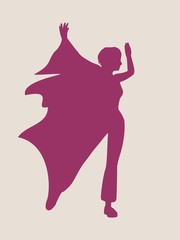 Abstract women in dancing pose. Vector Illustration
