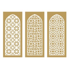Traditional Arabic Window and Door Pattern, vector set