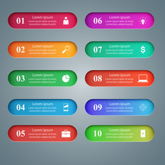 Obraz premium Infographic design. List of 10 items.