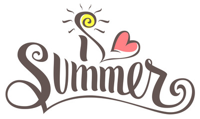 I love summer lettering text