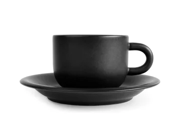 Kissenbezug Black coffee cup isolated on white background. © Theeradech Sanin