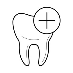 Healthy tooth icon, positive characteristics, good for teeth educational poster for medical clinic, professional treatment image, stomatology pictogram, health concept. Vector illustration