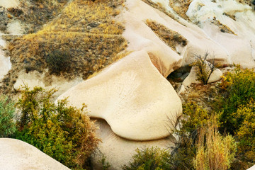 Rock formation of heart in Love valley. Cappadocia. Turkey