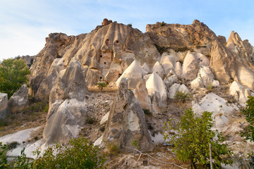 Cave houses in Red valley. Cappadocia. Turkey