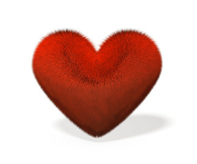 繊維に覆われたハートマークのアイコン