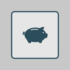 Piggy bank icon. Pictograph of moneybox. Flat design.