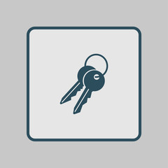 Key icon. Lock symbol. Security sign. Flat design style.