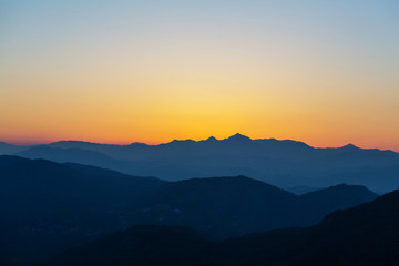 Mountains in sunrise