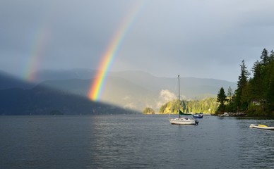 Double Rainbow Over Deep Cove, North Vancouver