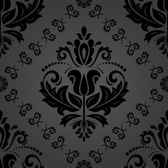Orient vector classic dark pattern. Seamless abstract background with repeating elements. Orient background