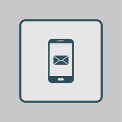 Smartphone email or sms icon. Mobile mail sign symbol.