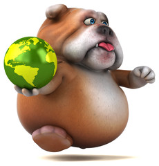 Naklejka premium Fun bulldog - 3D Illustration