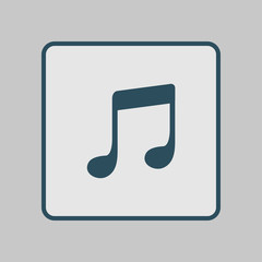 Music note icon. Character listening song. Flat design style.
