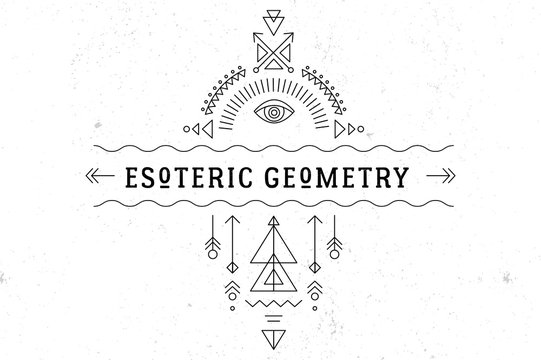 Sacred geometry magic totem, esoteric and alchemy background